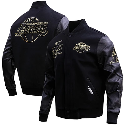 Veste Varsity entièrement zippée Pro Standard noire pour homme des Los Angeles Lakers