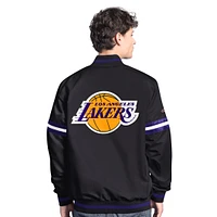 Men's Starter  Black Los Angeles Lakers Scout Varsity Full-Snap Jacket