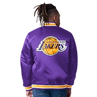 Men's Starter  Purple Los Angeles Lakers Reversible Satin Full-Snap Varsity Jacket