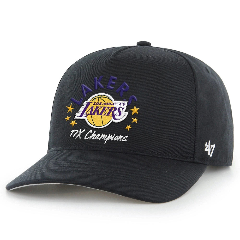 Casquette réglable noire Los Angeles Lakers Champs Global Star Hitch '47 pour hommes