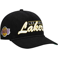 Casquette ajustable à cordon de serrage pour homme Los Angeles Lakers '47 Black Double Header Sidepatch