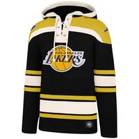 Men's '47 Black Los Angeles Lakers Lacer - Pullover Hoodie