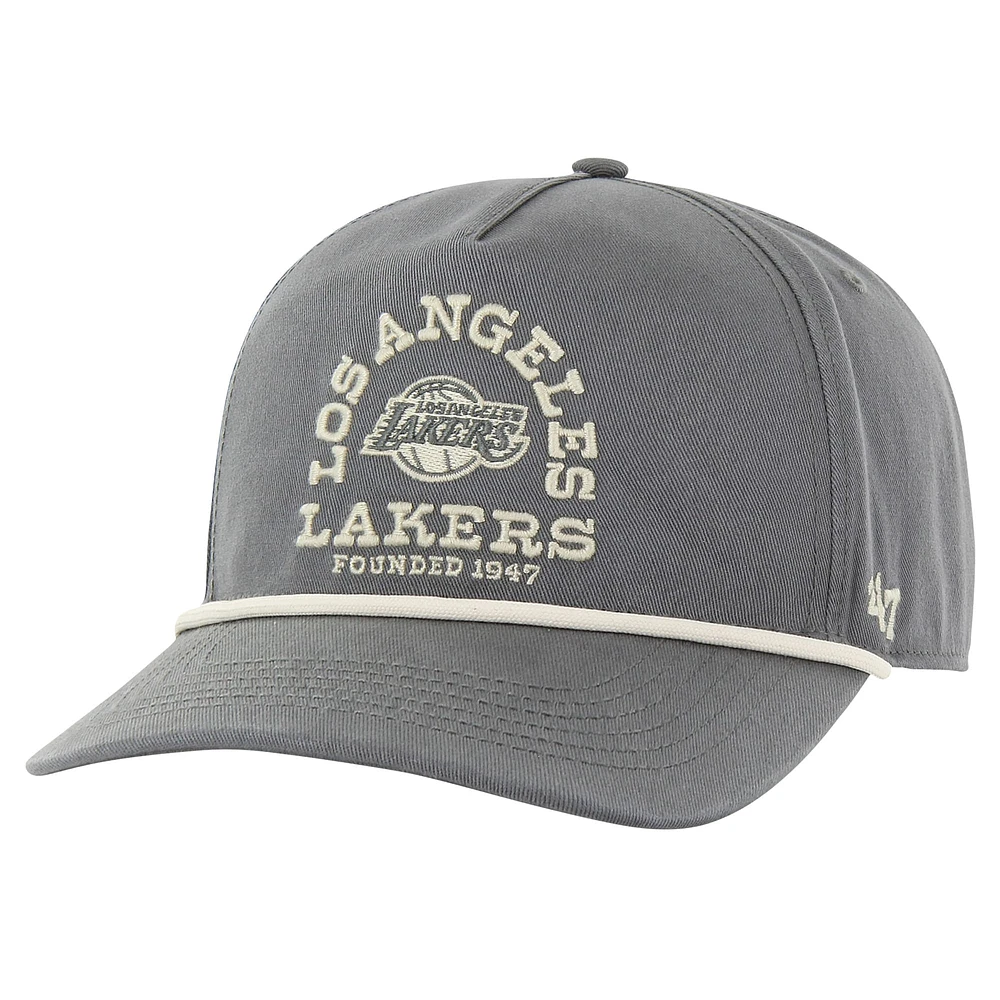 Men's '47  Charcoal Los Angeles Lakers Canyon Ranchero Hitch Adjustable Hat