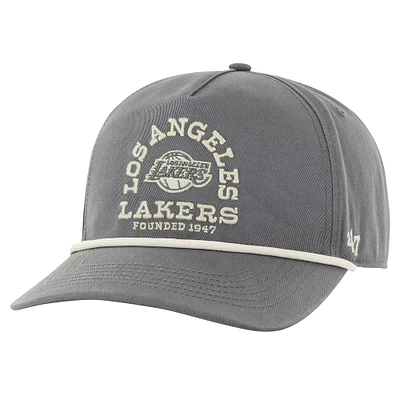 Men's '47  Charcoal Los Angeles Lakers Canyon Ranchero Hitch Adjustable Hat