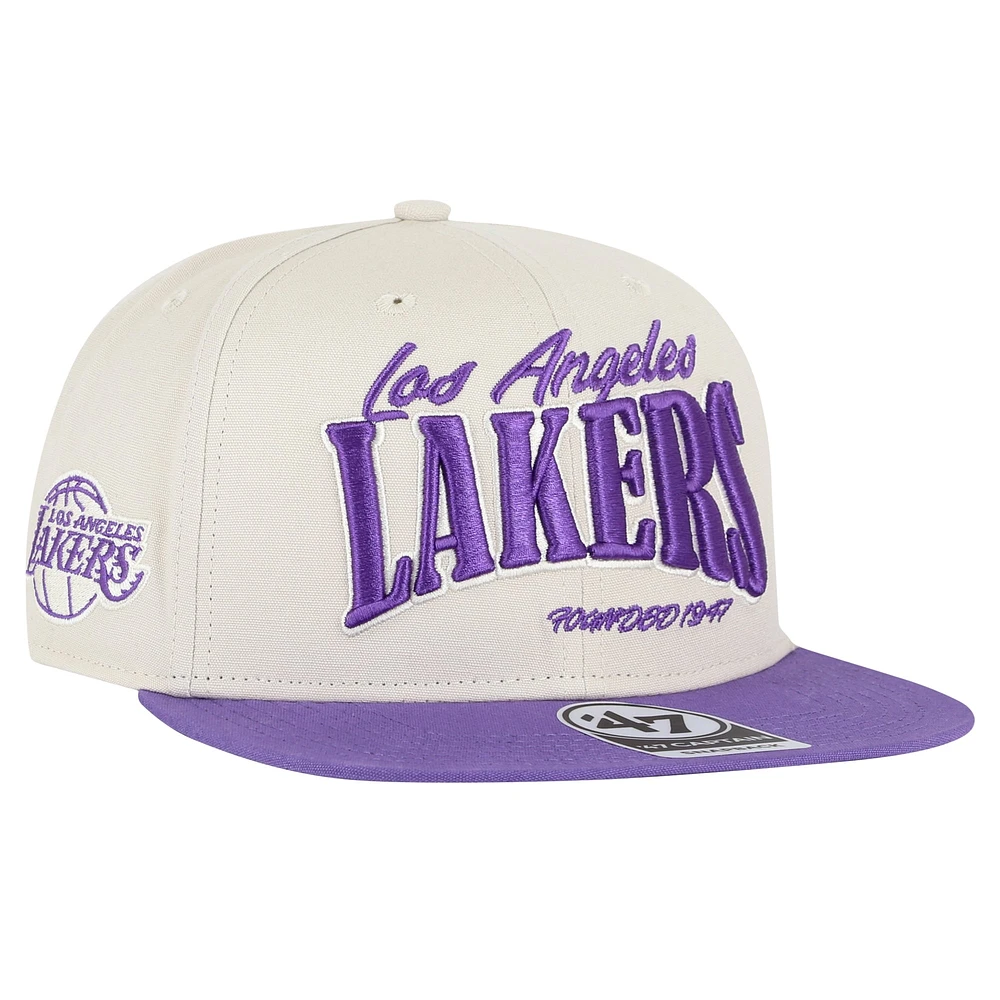 Casquette Snapback Chandler Captain Los Angeles Lakers '47 crème pour hommes