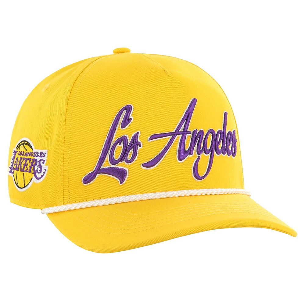 Casquette réglable avec logo Overhand des Los Angeles Lakers '47 Gold pour hommes