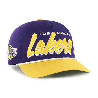 Casquette ajustable Dropshadow Rope Hitch violet/doré Los Angeles Lakers '47 pour homme