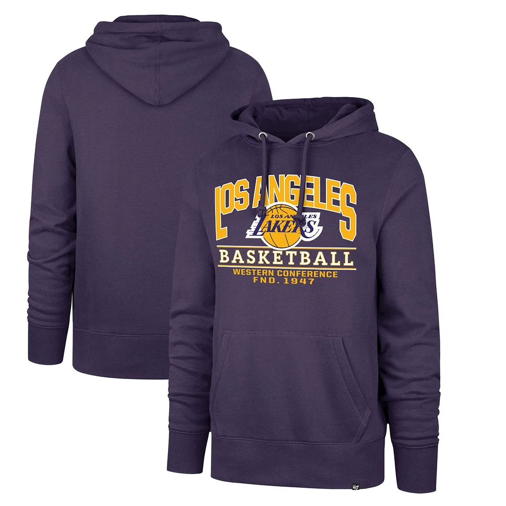 Men's '47 Purple Los Angeles Lakers Big & Tall Good Call Headline Pullover Hoodie