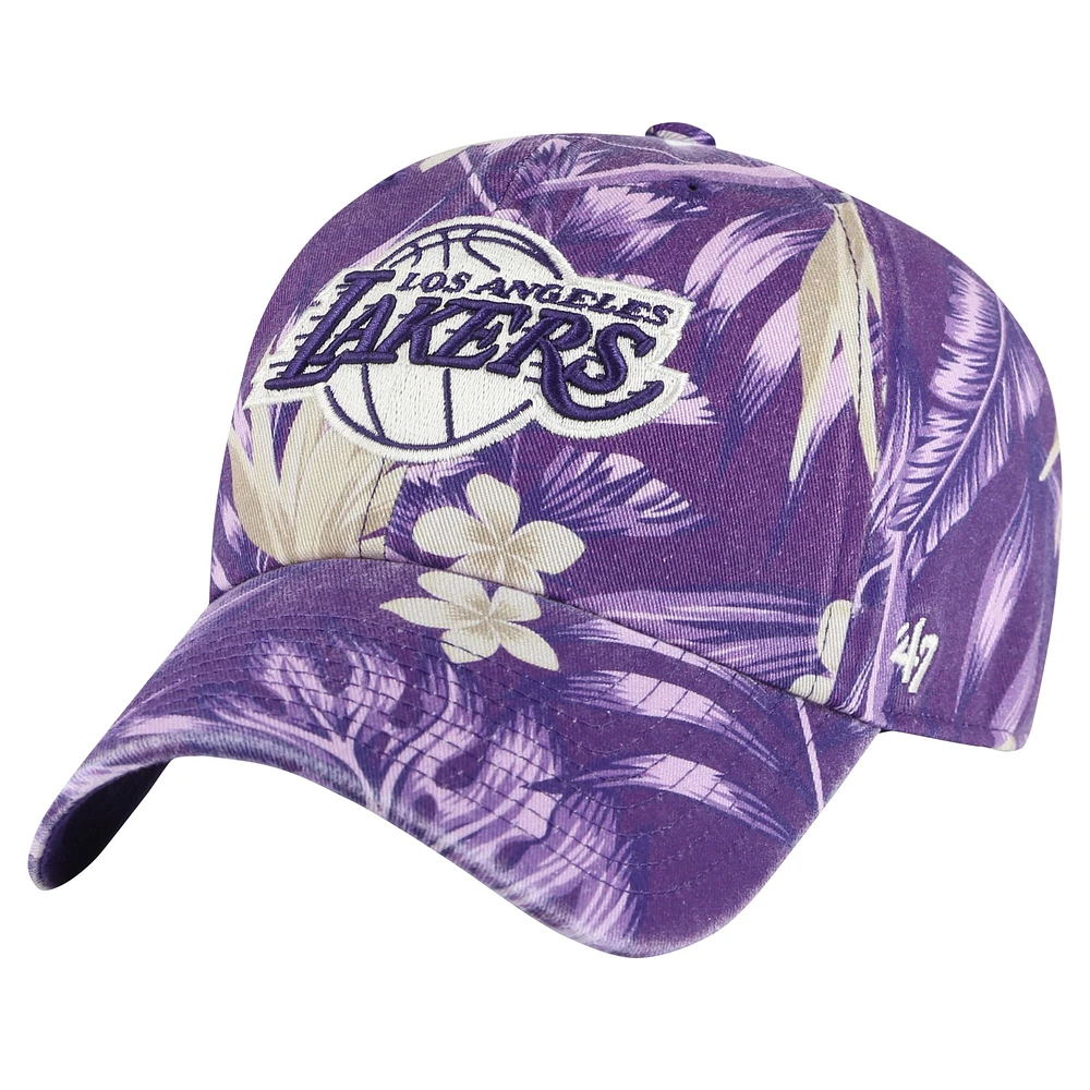 Casquette ajustable '47 Purple Los Angeles Lakers Tropicalia Floral Clean Up pour hommes