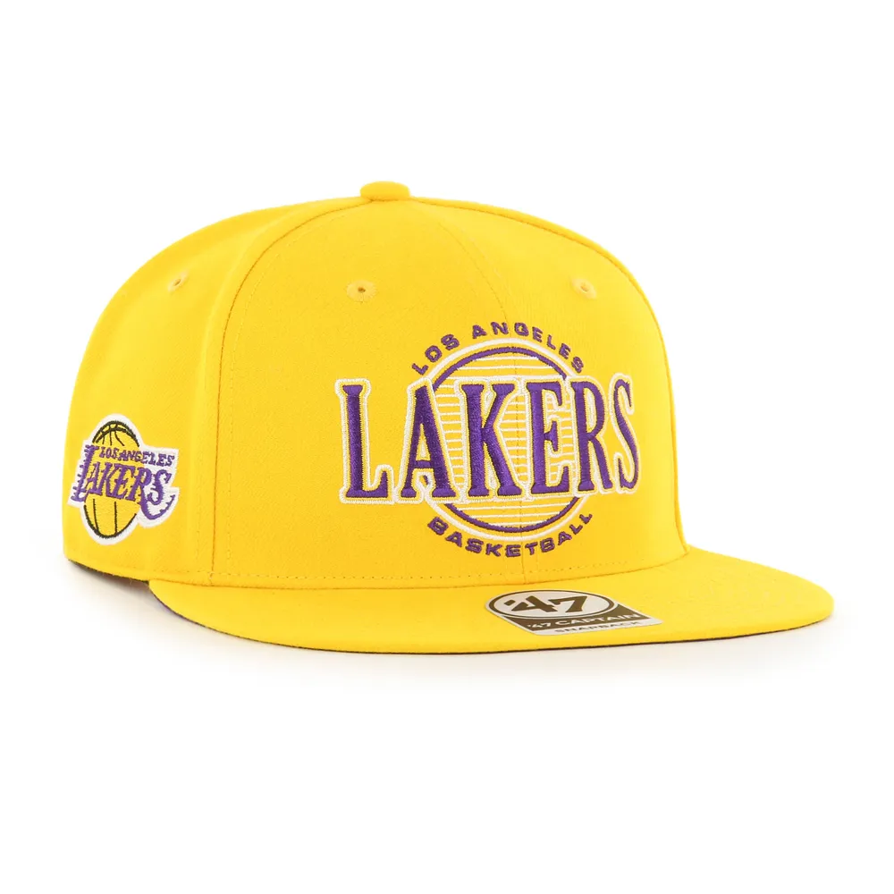 Los Angeles Lakers Album Cover Snapback Hat - Cream/Black