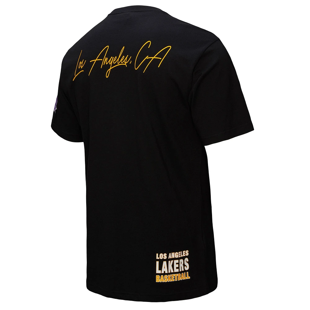 T-shirt noir pour homme de la collection Black Out des Los Angeles Lakers