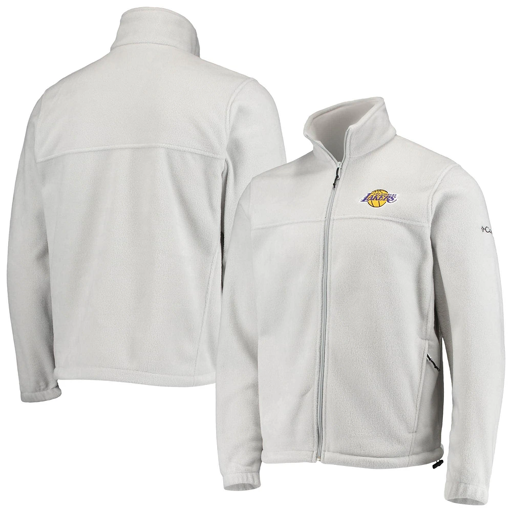 Veste Columbia Los Angeles Lakers pour homme Flanker gris entièrement zippée