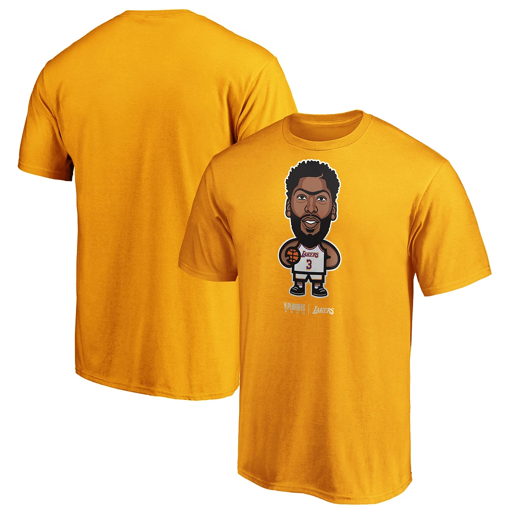 Fanatics pour hommes Anthony Davis Gold Los Angeles Lakers 2020 NBA Playoffs Star Player T-shirt