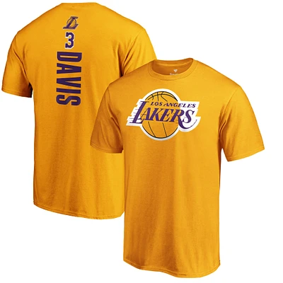 Fanatics pour hommes Anthony Davis Gold Los Angeles Lakers Playmaker Nom et numéro T-shirt