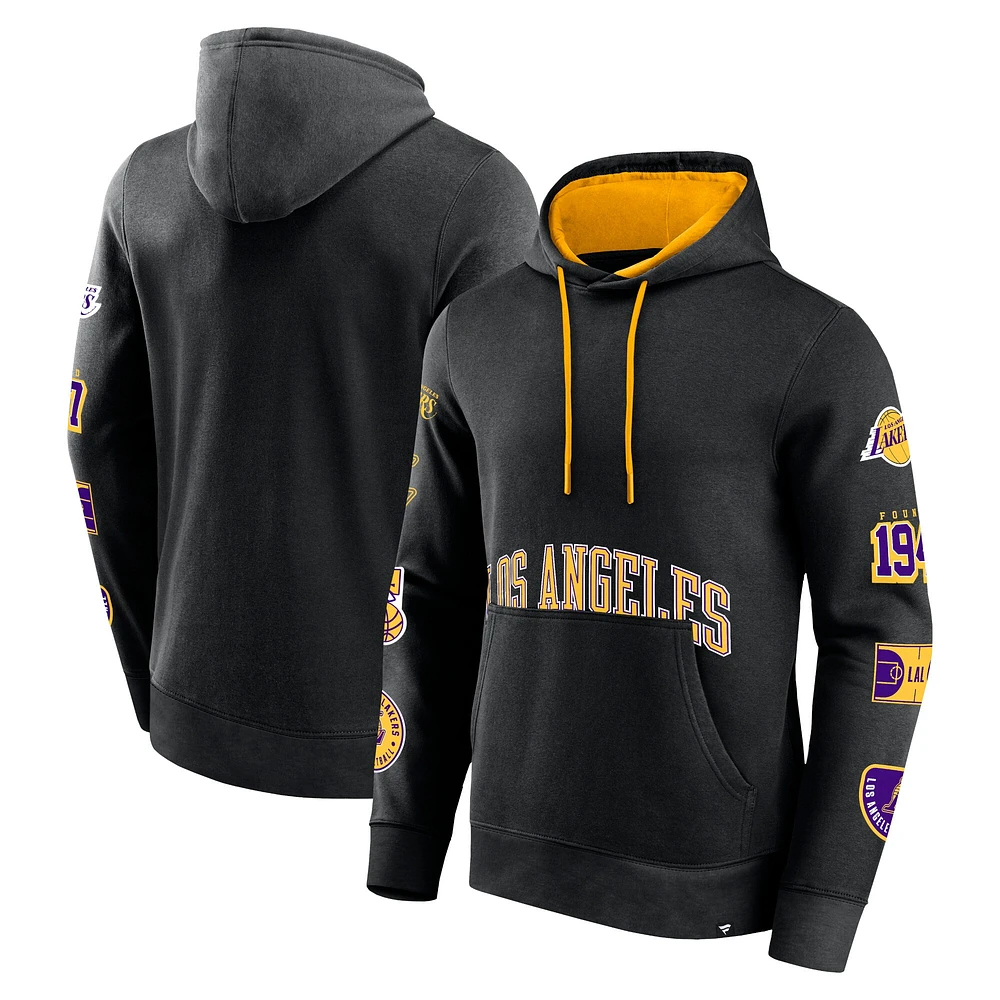 Sweat à capuche noir Fanatics pour hommes des Lakers de Los Angeles Home Court