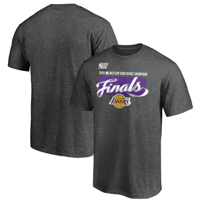 Los Angeles Lakers Fanatics Branded 2020 Western Conference Champions Locker Room Big & Tall T-Shirt - Heather Charcoal