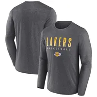 Los Angeles Lakers Fanatics Branded Where Legends Play Iconic Practice Long  Sleeve T-Shirt - Heathered Charcoal