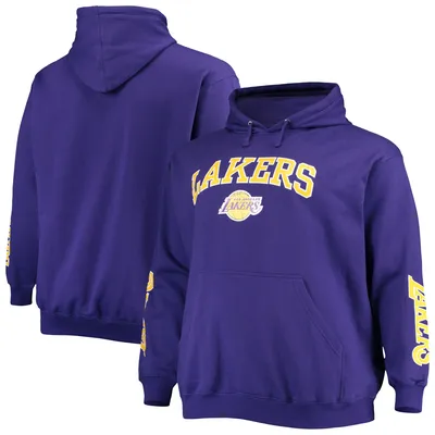 Los Angeles Lakers Fanatics Branded Big & Tall Team Wordmark Pullover Hoodie - Purple