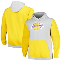 Men's Fanatics Gold/Silver Los Angeles Lakers Big & Tall Primary Arctic Pullover Hoodie