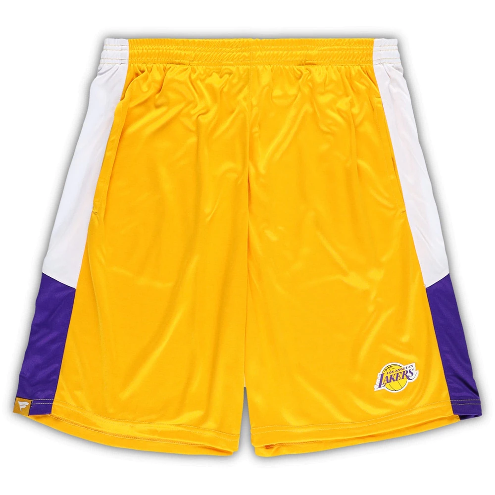 Men's Fanatics Gold Los Angeles Lakers Big & Tall Champion Rush Practice Shorts