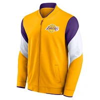 Fanatics Gold Los Angeles Lakers Block Party League Best pour hommes - Veste de survêtement entièrement zippée