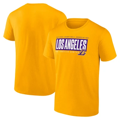 T-shirt Fanatics Gold Los Angeles Lakers Box Out pour hommes