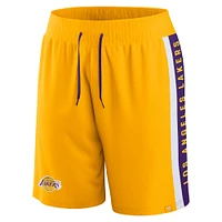 Short en maille emblématique Fanatics Gold Los Angeles Lakers Referee pour hommes