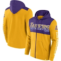 Men's Fanatics  Gold Los Angeles Lakers Walk Off Fleece Full-Zip - Hoodie