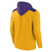 Fanatics Gold Los Angeles Lakers Walk Off Fleece Full-Zip pour hommes - Sweat à capuche