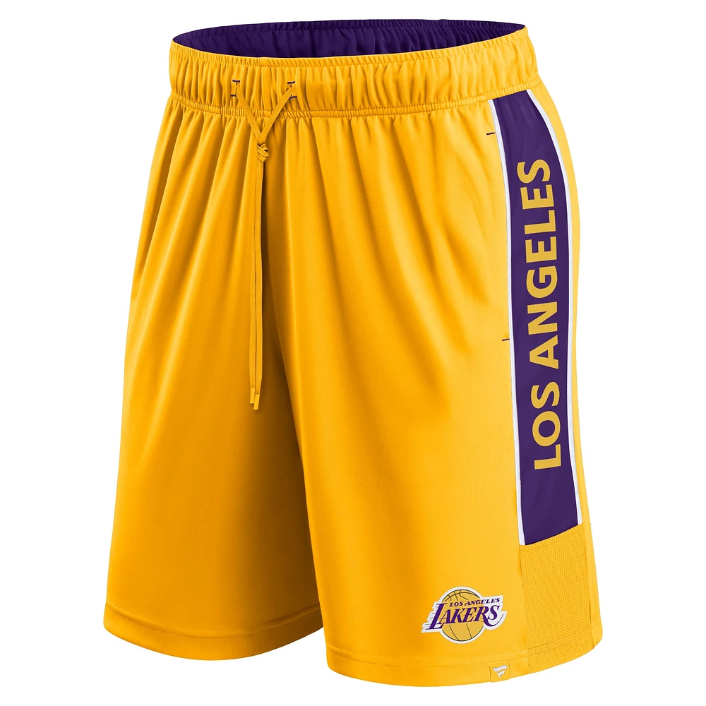 Short Fanatics Gold Los Angeles Lakers Win the Match pour hommes