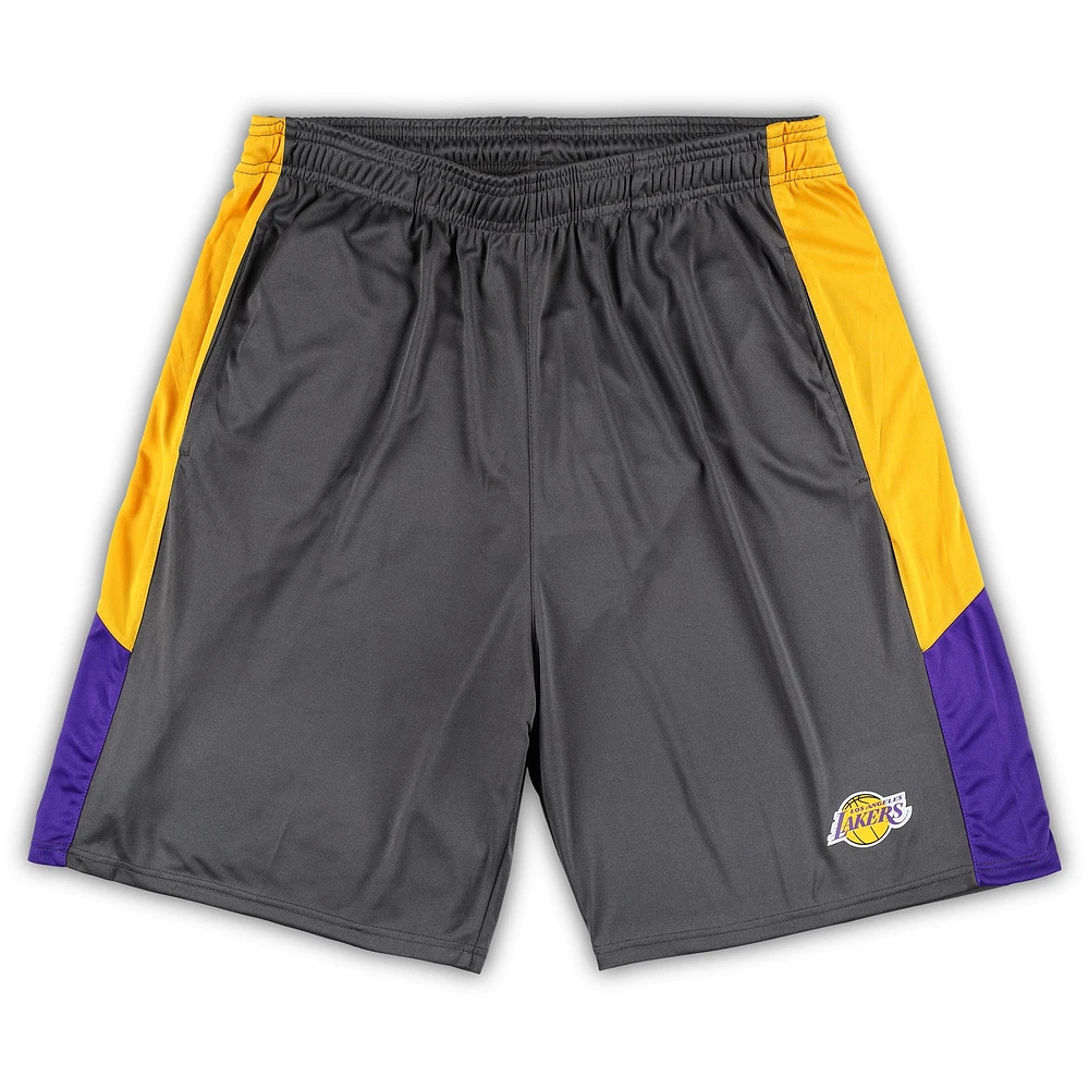 Short grand et gris Fanatics pour hommes des Los Angeles Lakers