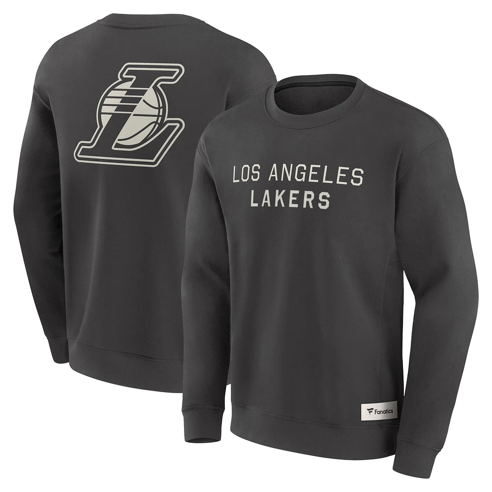 Men's Fanatics Gray Los Angeles Lakers Elements Future Ground Lettering Pullover Sweatshirt