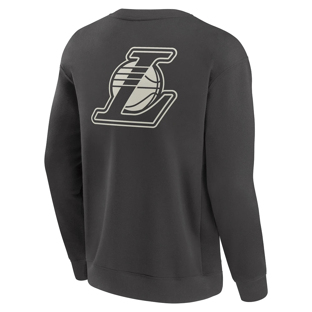 Men's Fanatics Gray Los Angeles Lakers Elements Future Ground Lettering Pullover Sweatshirt