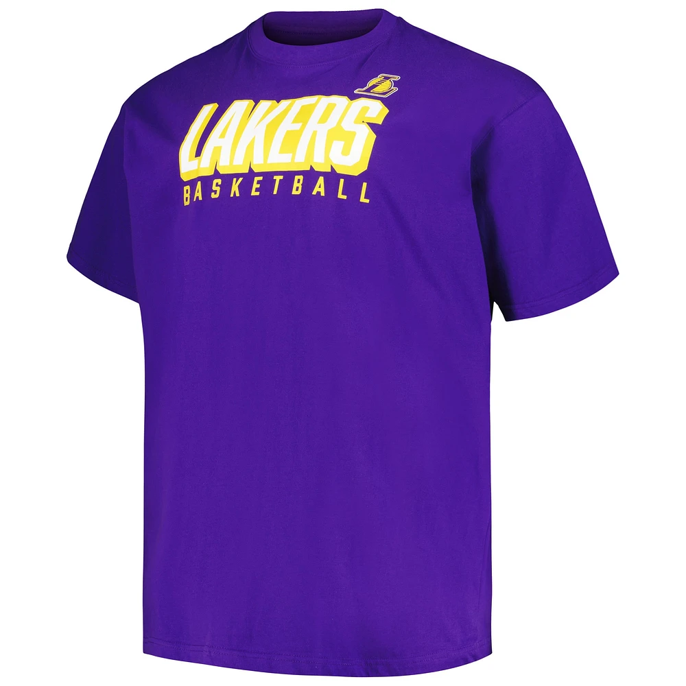 Men's Fanatics Purple/Gold Los Angeles Lakers Big & Tall Short Sleeve Long T-Shirt Set