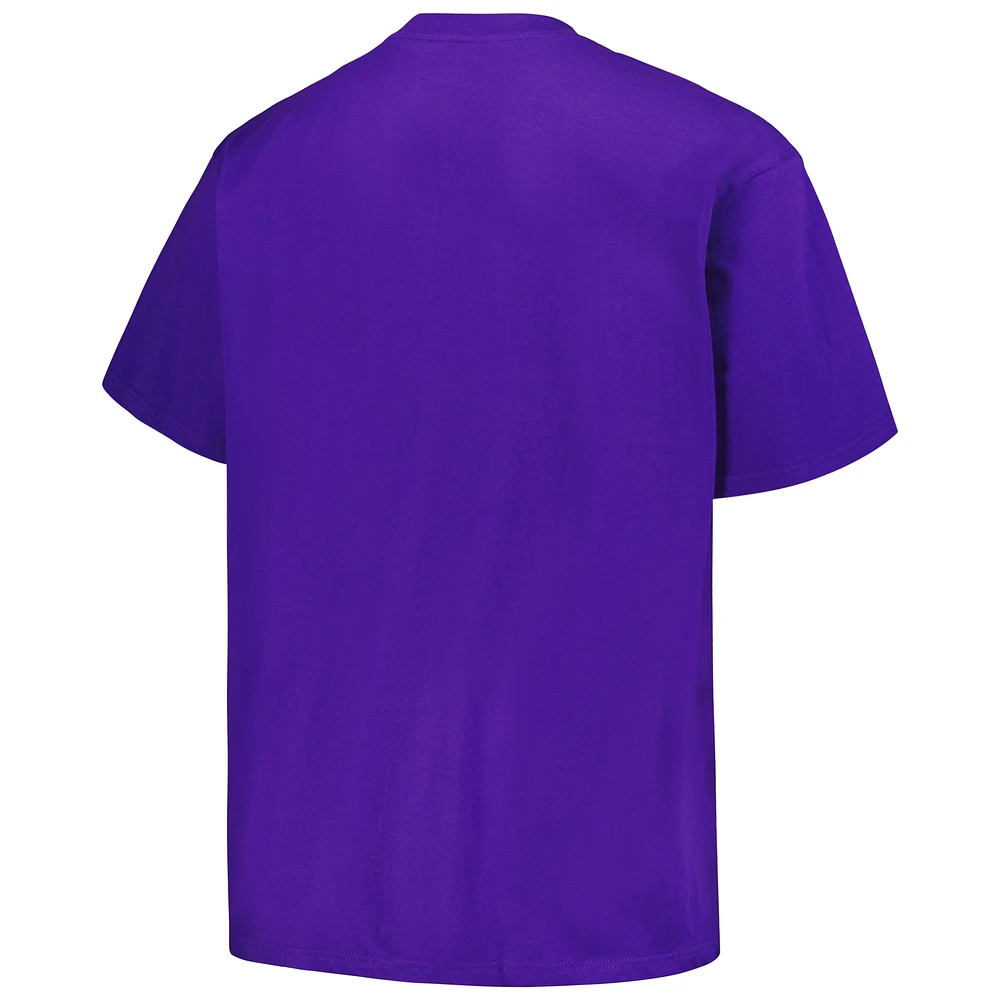 Ensemble t-shirt à manches courtes et longues Fanatics pour hommes violet/or Los Angeles Lakers Big & Tall