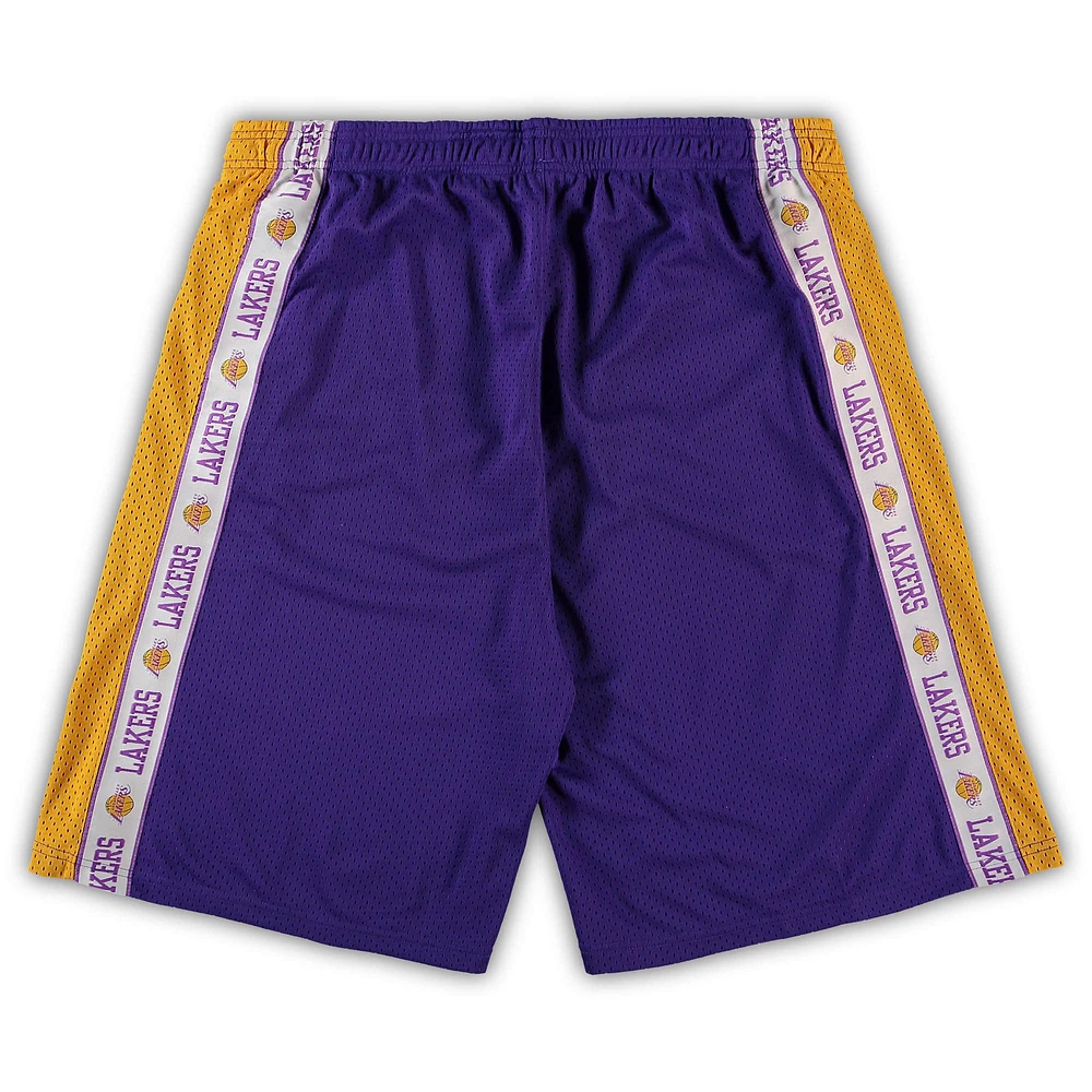 Men's Fanatics Purple/Gold Los Angeles Lakers Big & Tall Tape Mesh Shorts