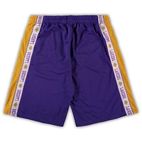 Short Fanatics violet/or pour hommes des Los Angeles Lakers Big & Tall Tape Mesh