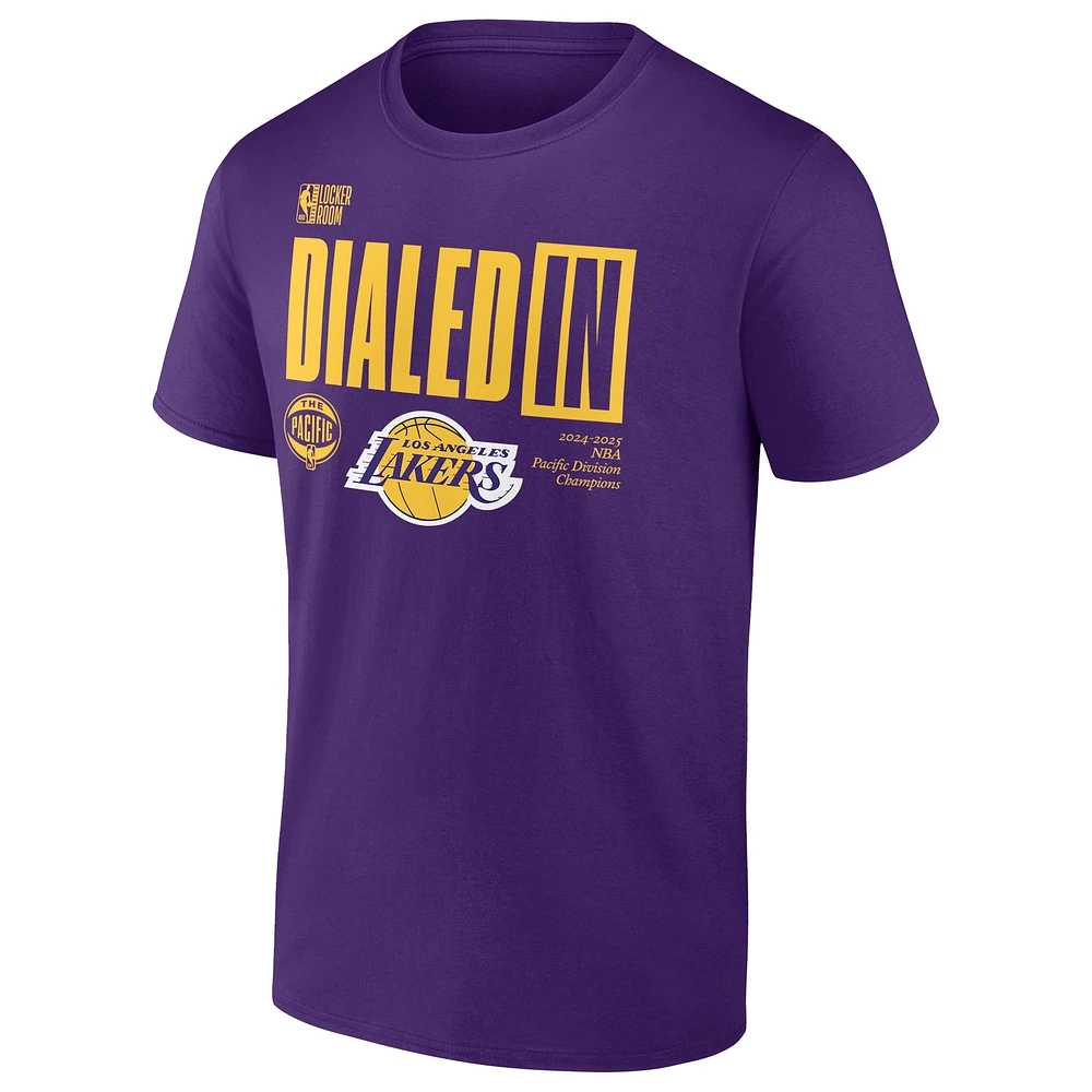 Men's Fanatics  Purple Los Angeles Lakers 2025 Pacific Division Champions Locker Room T-Shirt