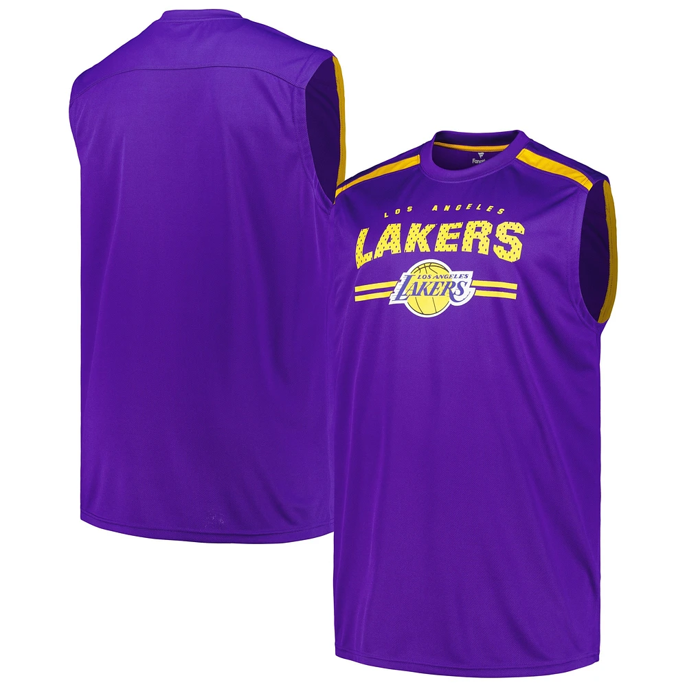 Débardeur violet Fanatics pour hommes des Lakers de Los Angeles Big & Tall Birdseye Muscle