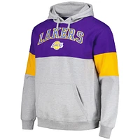 Sweat à capuche contrasté violet Los Angeles Lakers Fanatics pour hommes