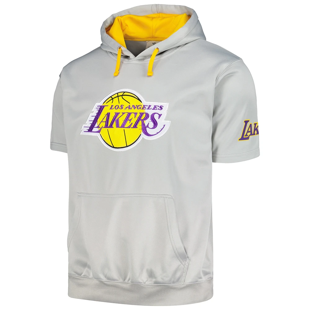 Men's Fanatics Silver Los Angeles Lakers Big & Tall Logo Pullover Hoodie