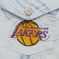 Men's FISLL White Los Angeles Lakers Ice Cloud Denim Jacket