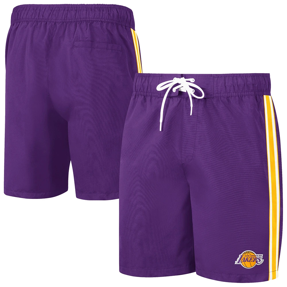 Short de bain G-III Sports by Carl Banks pour homme violet Los Angeles Lakers Sand Beach Volley