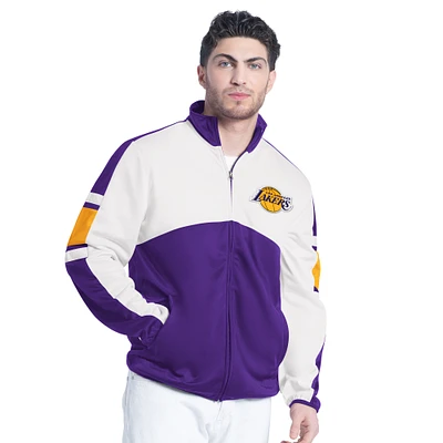 Veste de survêtement zippée intégrale G-III Sports by Carl Banks pour homme, violet/blanc, Los Angeles Lakers Back Field