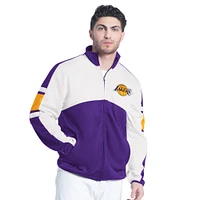 Veste de survêtement zippée intégrale G-III Sports by Carl Banks pour homme, violet/blanc, Los Angeles Lakers Back Field