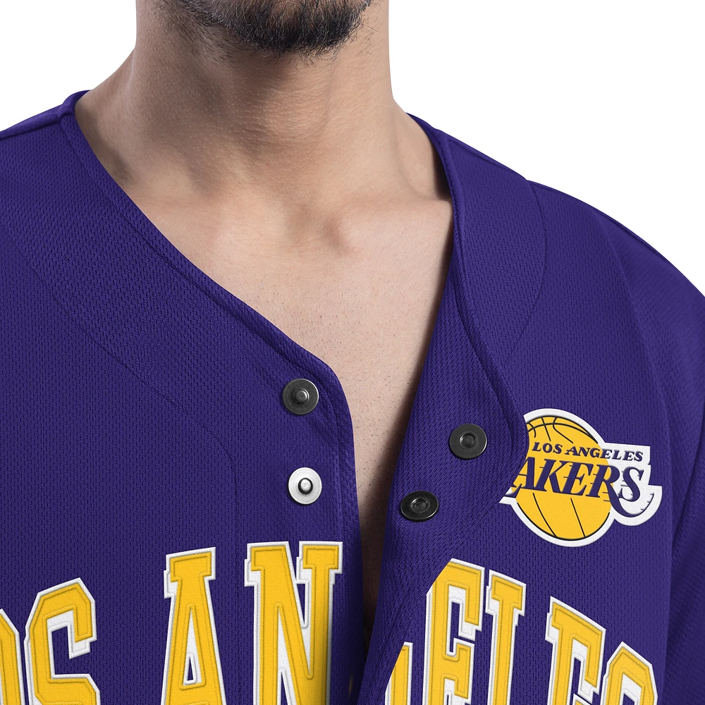 Men's G-III Sports by Carl Banks Purple Los Angeles Lakers Adaptive Star Player Fashion Baseball Jersey