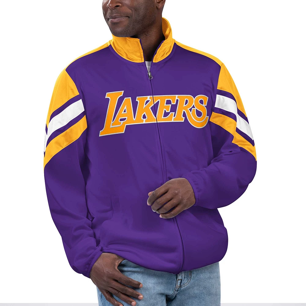 Veste de survêtement entièrement zippée G-III Sports by Carl Banks pour hommes des Los Angeles Lakers Game Ball violette