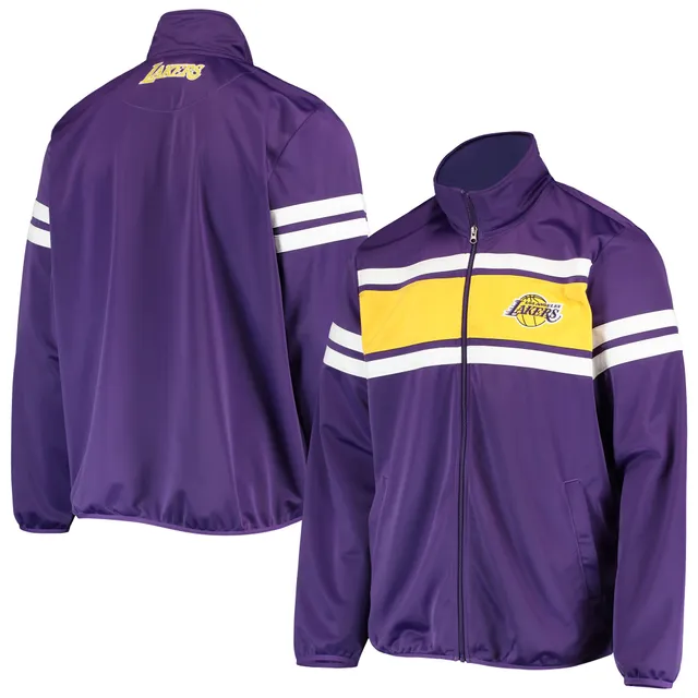 Men's Los Angeles Lakers Purple Mitchell & Ness Hardwood Classics 75th  Anniversary Authentic Warmup Full-Snap Jacket