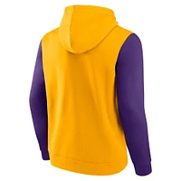 Sweat à capuche blocs de couleurs pour homme Los Angeles Lakers Gold Outline