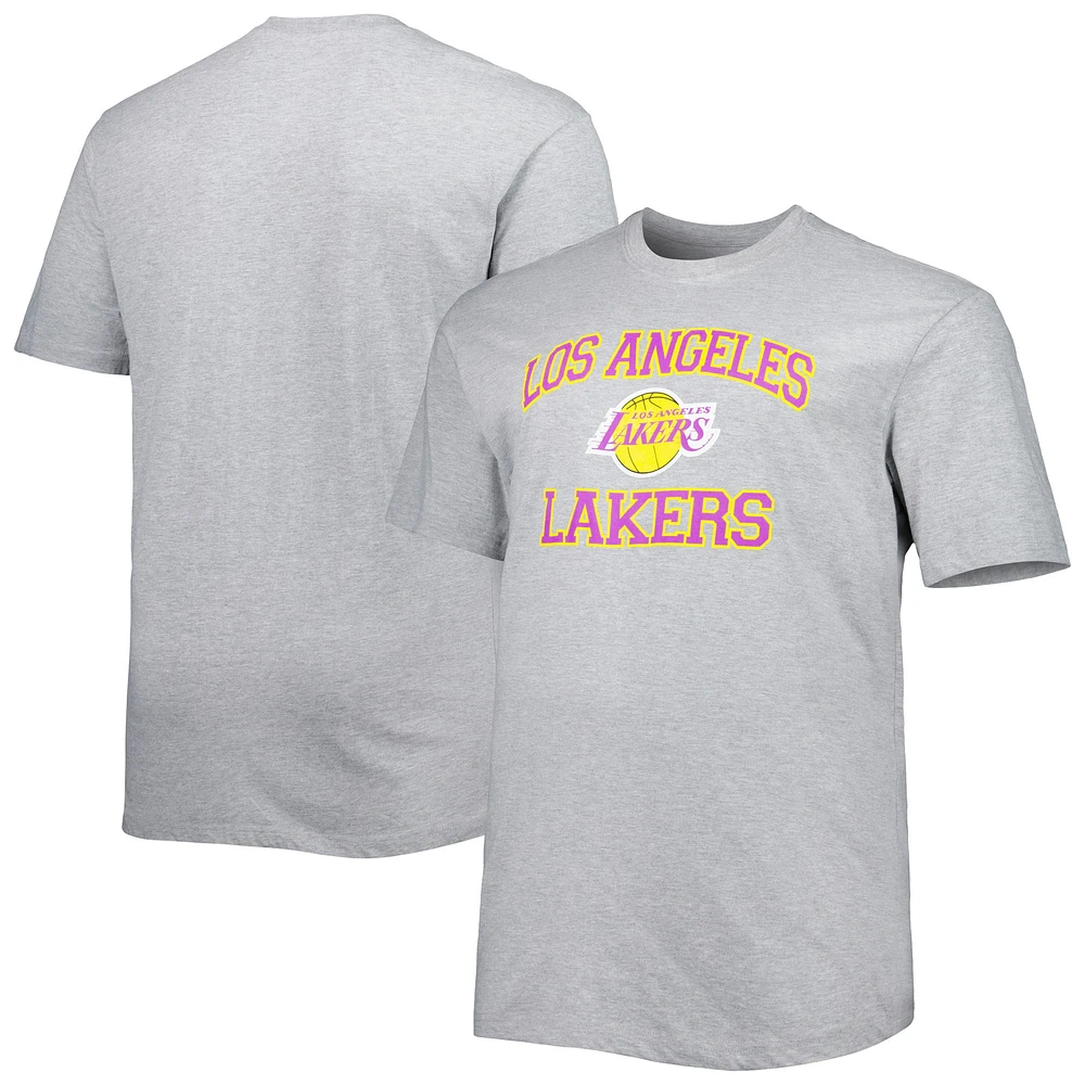 T-shirt Los Angeles Lakers Big & Tall Heart Soul gris chiné pour homme